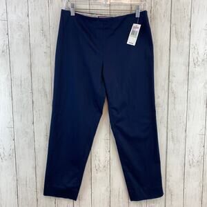 NWT Vineyard Vines Navy Blue Somerset Crop Ankle Pants Cotton Side Zip Size 4